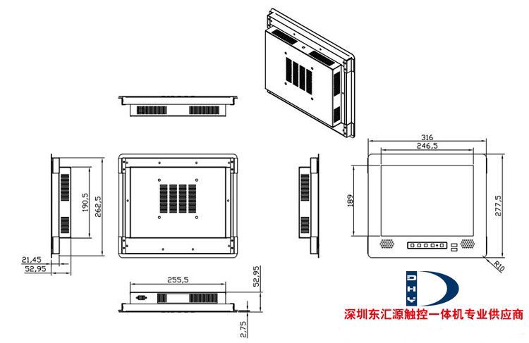 12寸T1201金属外壳嵌入式安装PLC人机界面触摸工业平板电脑 工控领域的强劲“智脑”